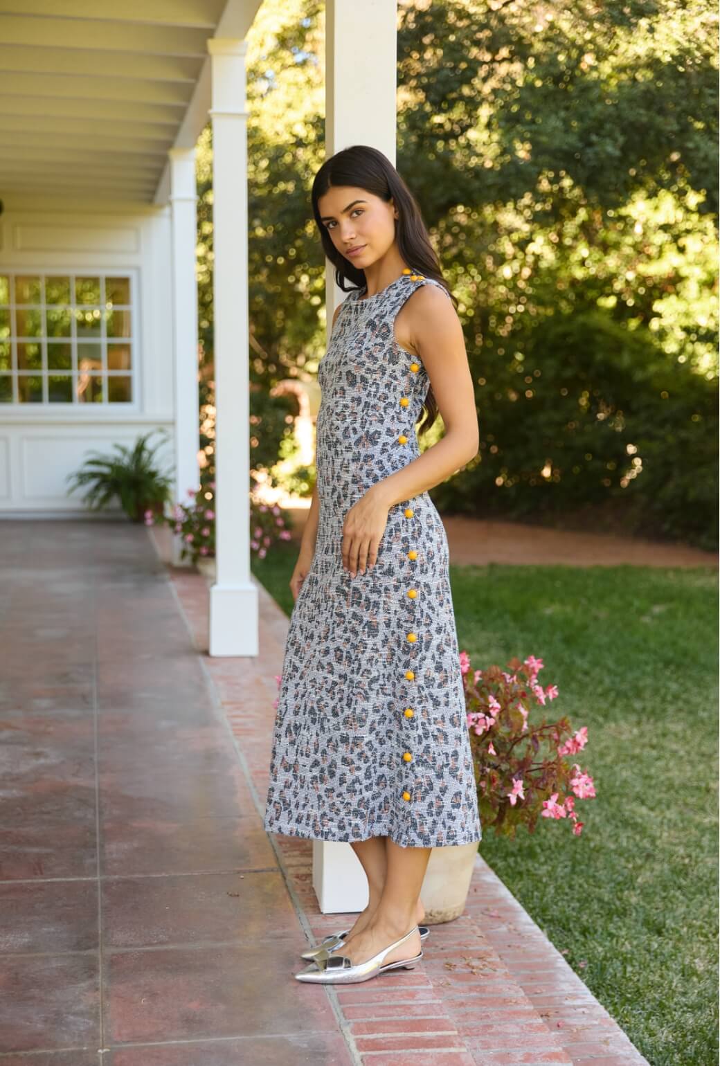 Jackie Dress Tea Length - Navy Leopard - Image 4