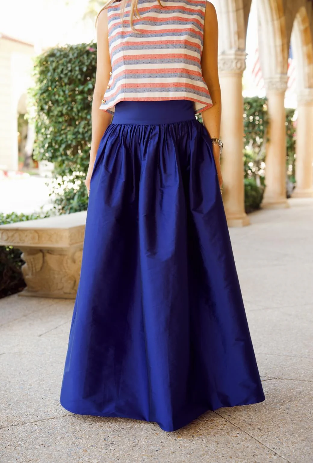 Buru x Ali Sisto Part Two The Marilyn Skirt Maxi - Cobalt Taffeta - Image 2