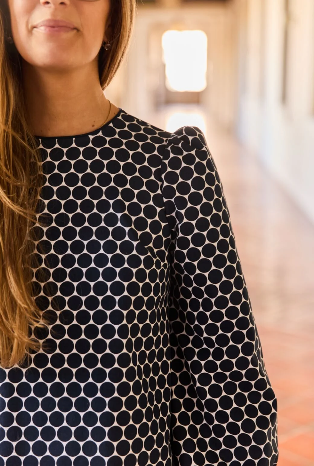 Buru x Ali Sisto Puff Sleeve Party Dress MINI - Navy Polka Dot - Image 2
