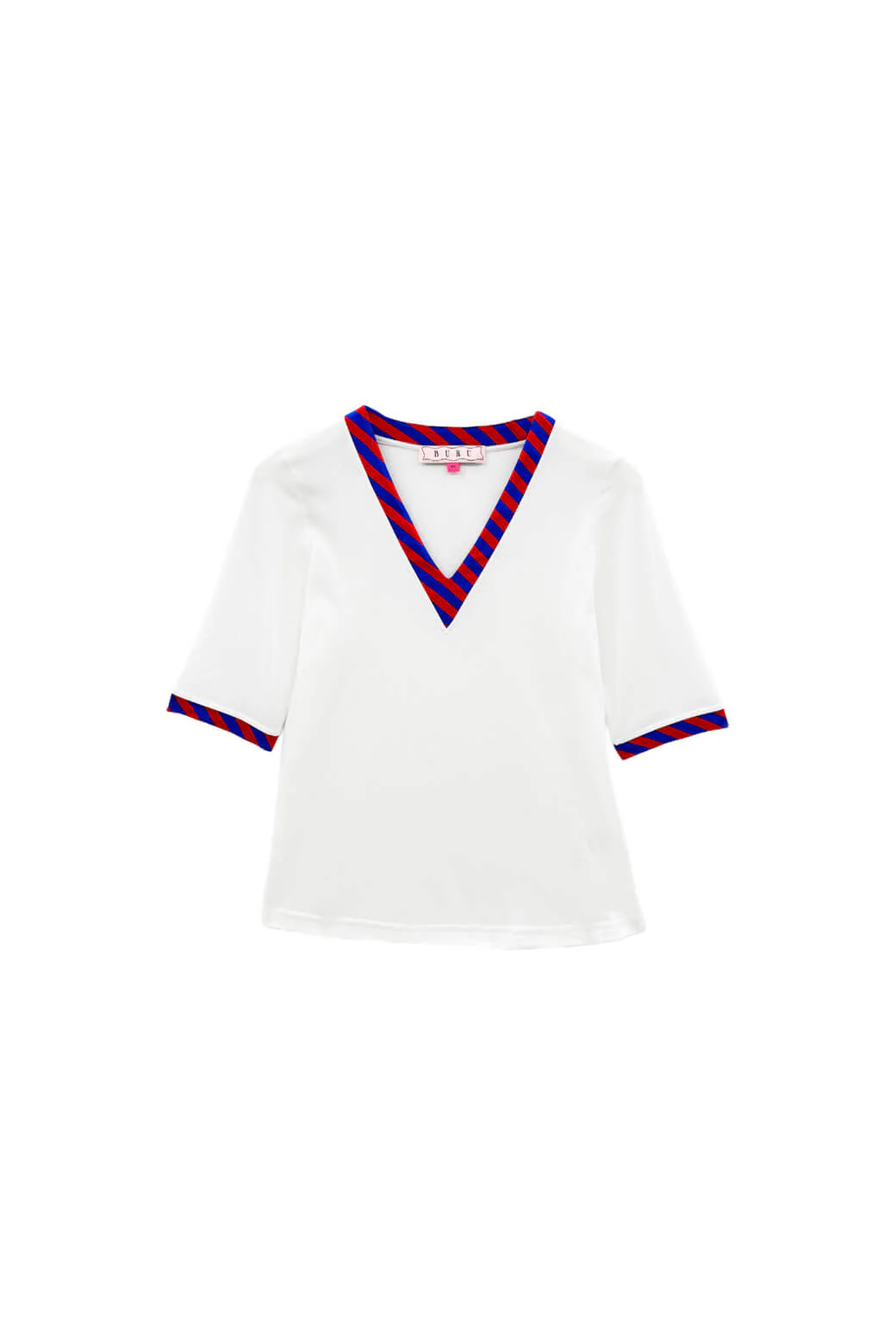 Contrast Tee - Blue & Red Stripe - Image 2