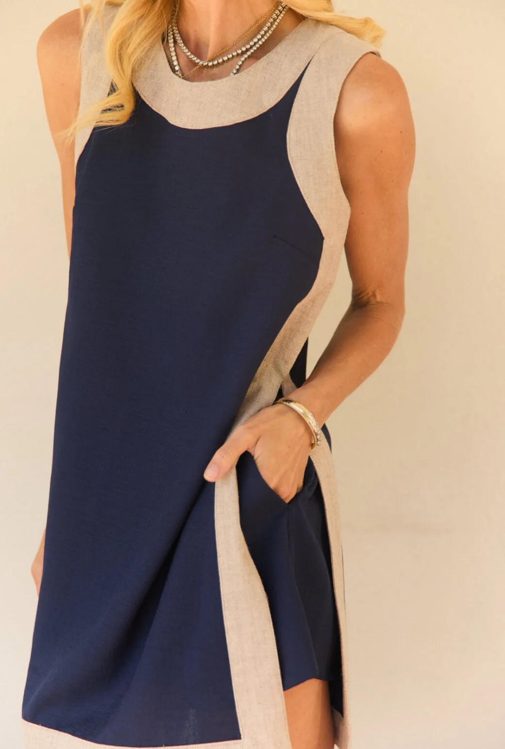 Mini Bermuda Set - Navy & Taupe - Image 2