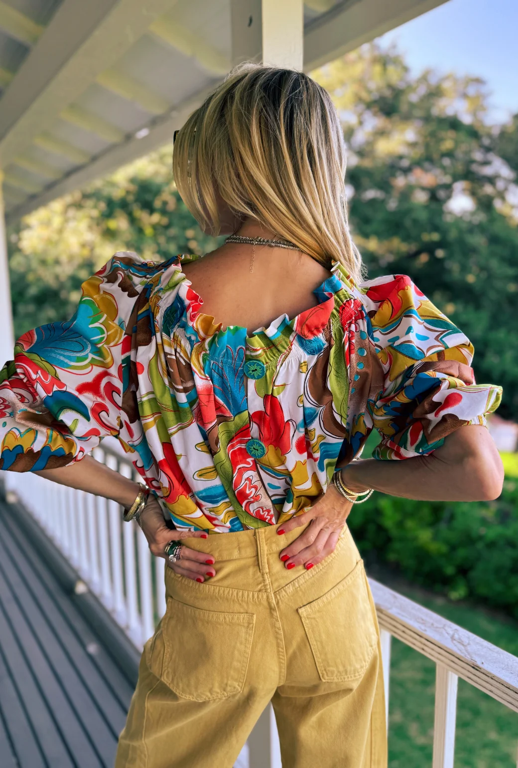 Button Back Bettie Ann Blouse -  Graffiti - Image 2