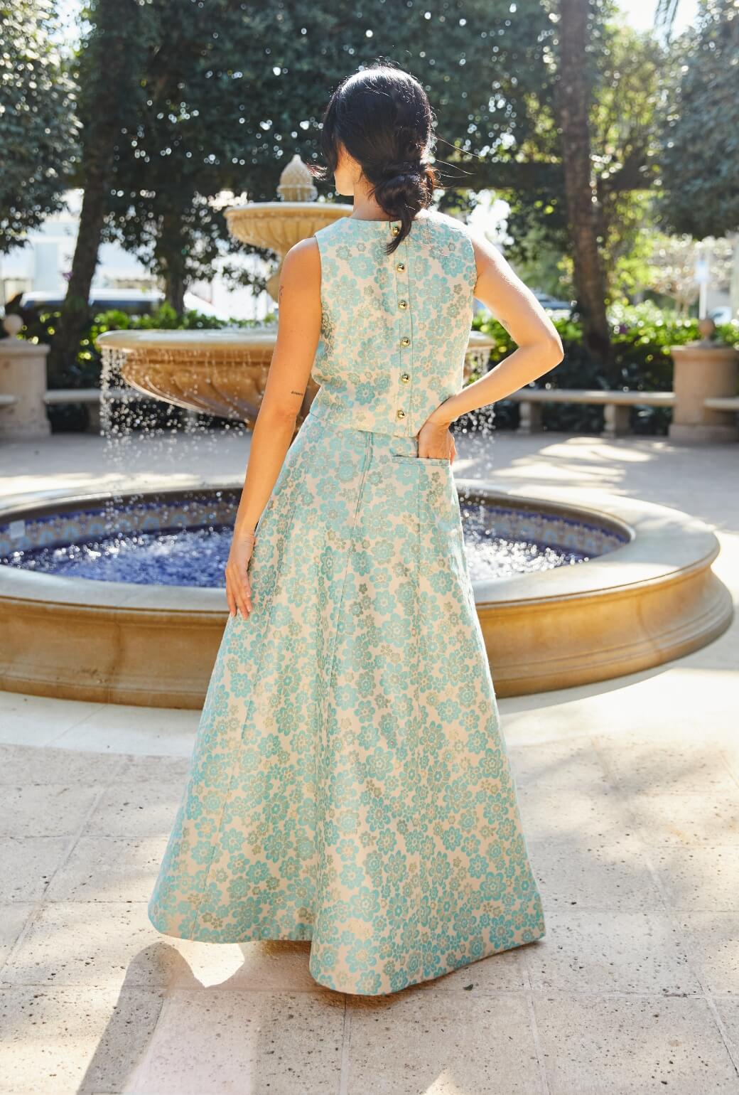 Guest Skirt - Aqua Brightline - Image 2