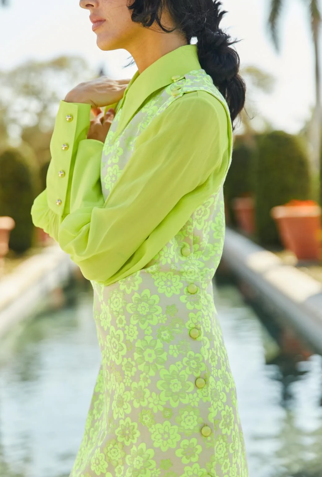 Jackie Dress Tea Length - Lemon Brightline - Image 7