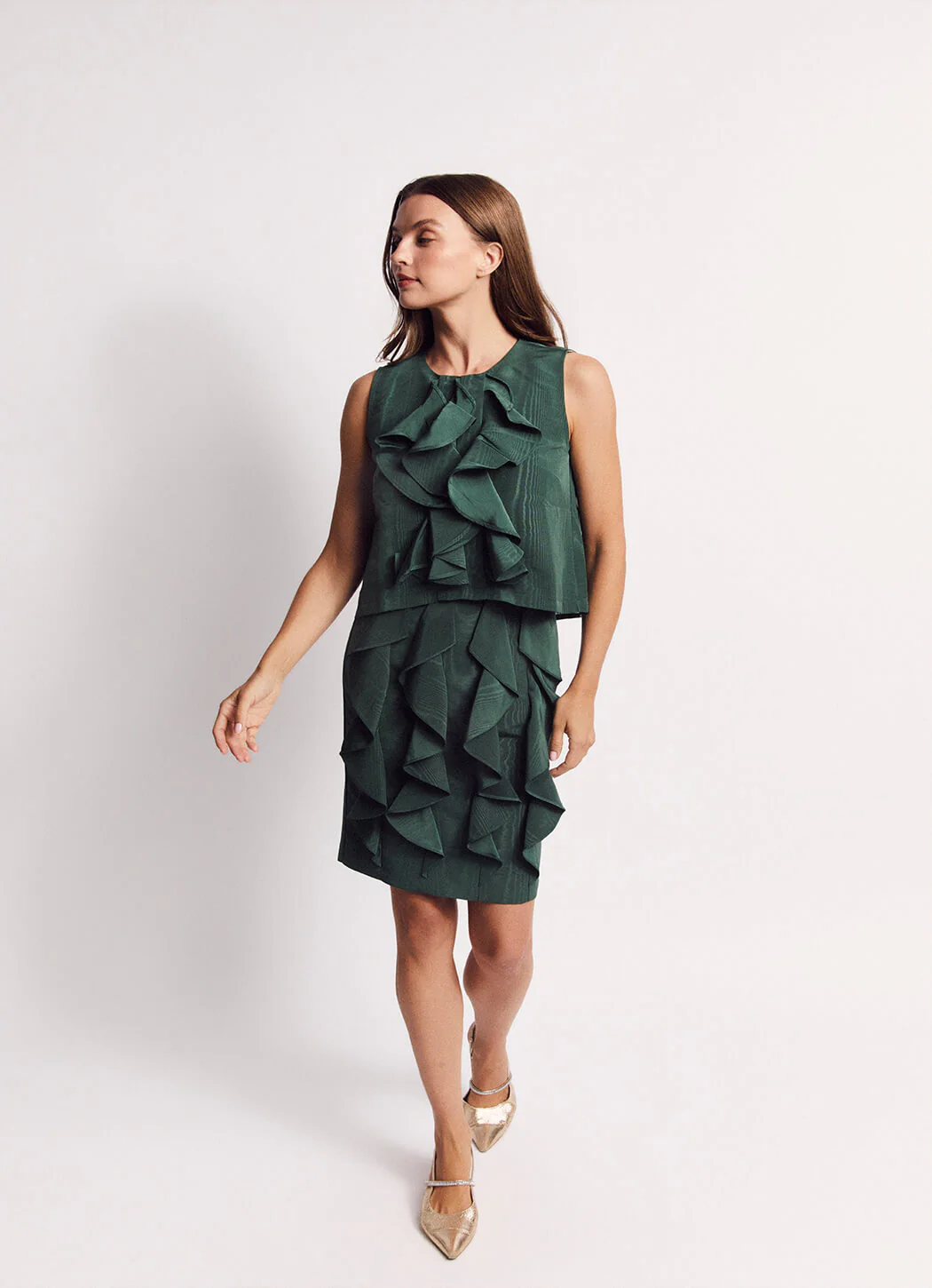 Le Ruffle Top - Jade Moiré - Image 6