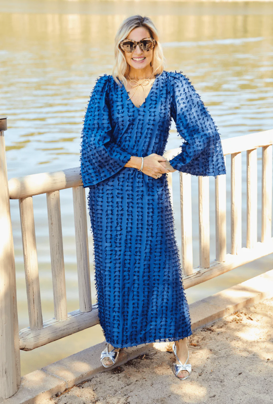 Le V Kaftan - Navy Bows - Image 9
