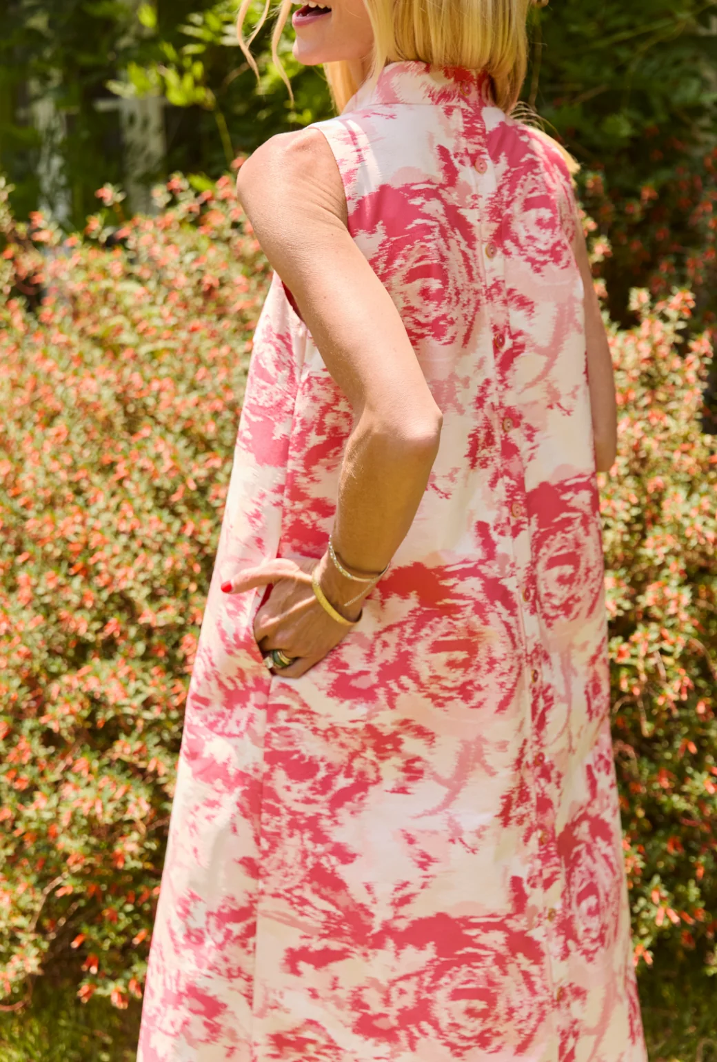 Maxi Mod Dress - Coral Flamestitch - Image 2