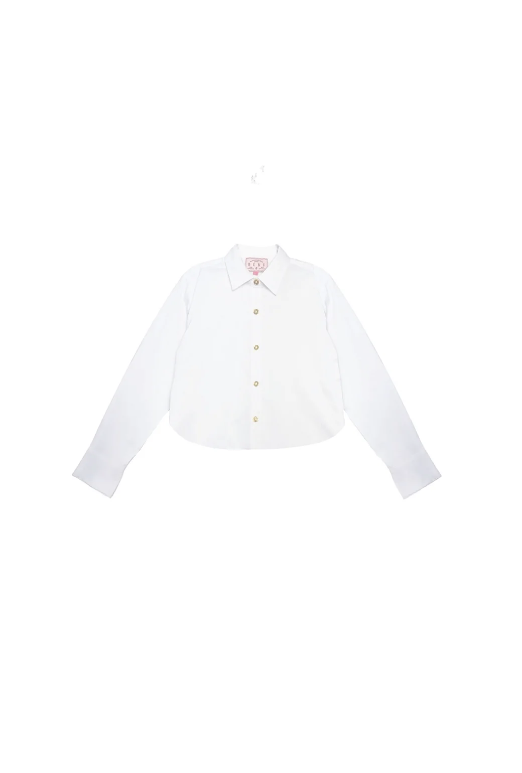 Mel Button Down Cropped Shirt - White