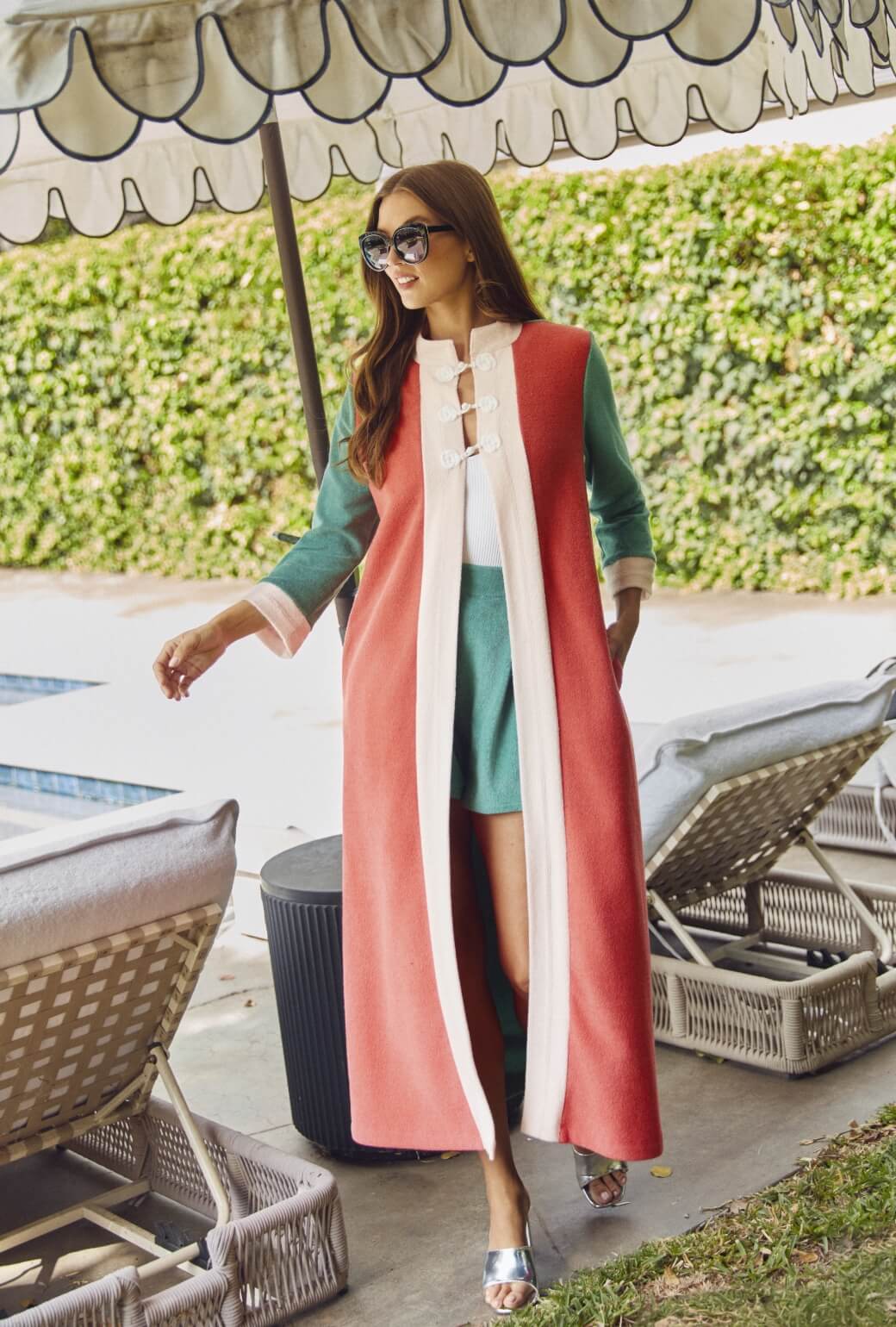 Mod Colorblock Robe - Pink, Coral & Teal Terry - Image 4