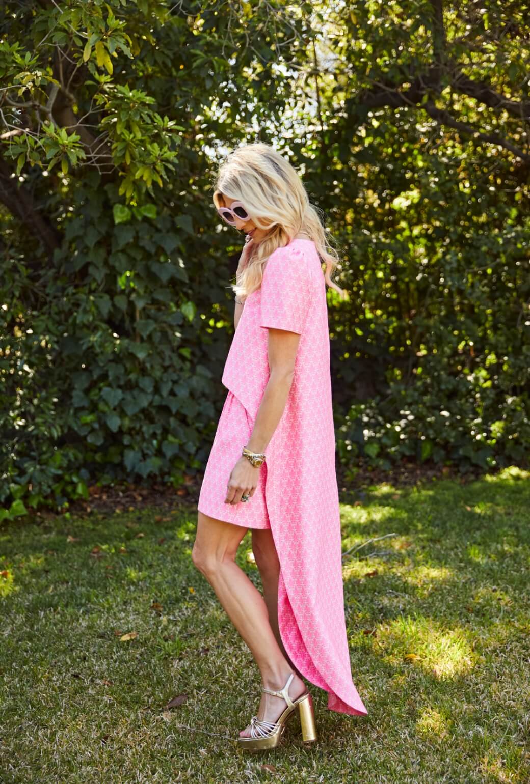 Run for the Roses Maggie Mini Skirt - Pink Damask - Image 5