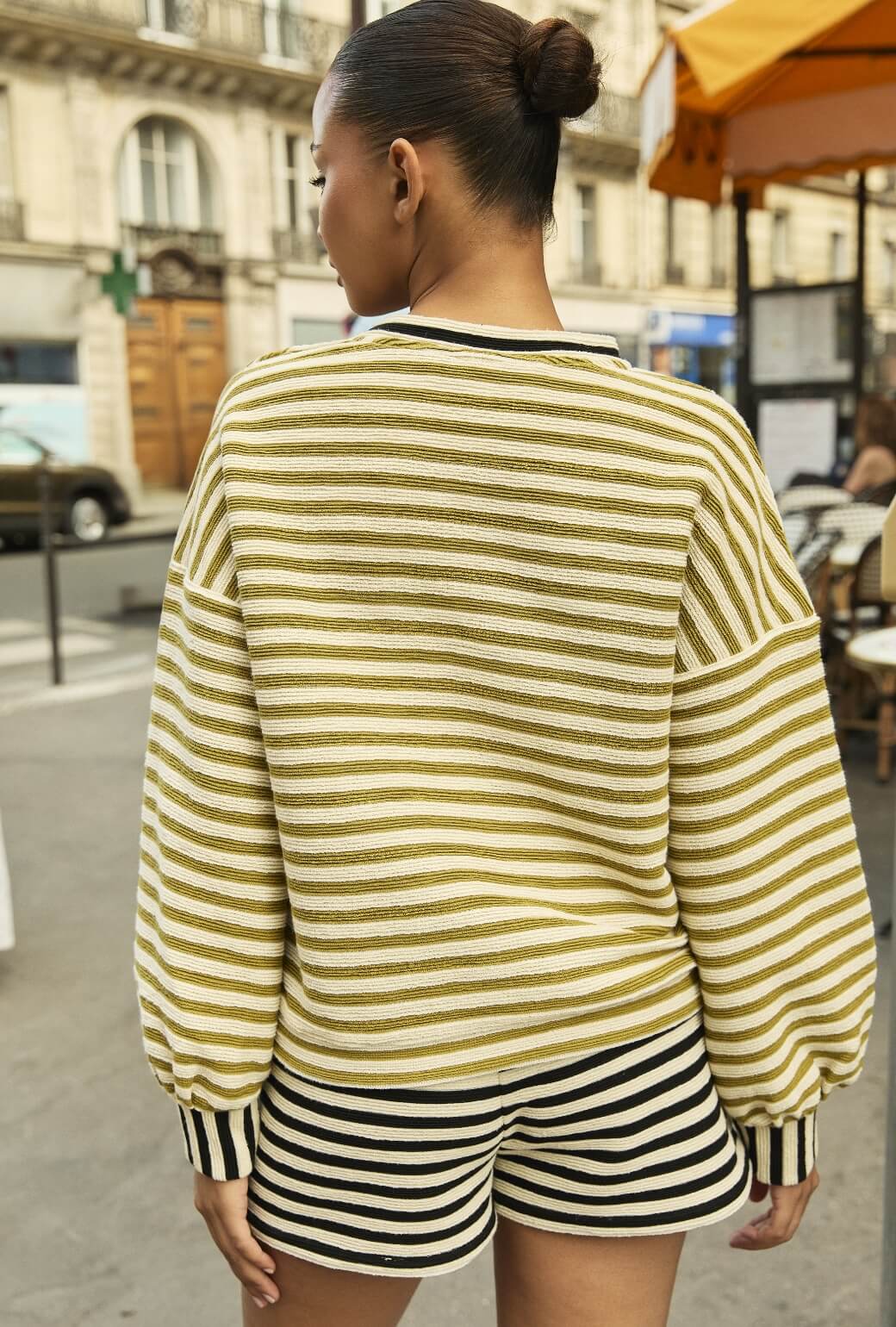 Snappy Pullover - Moss Striped Terry - Image 5