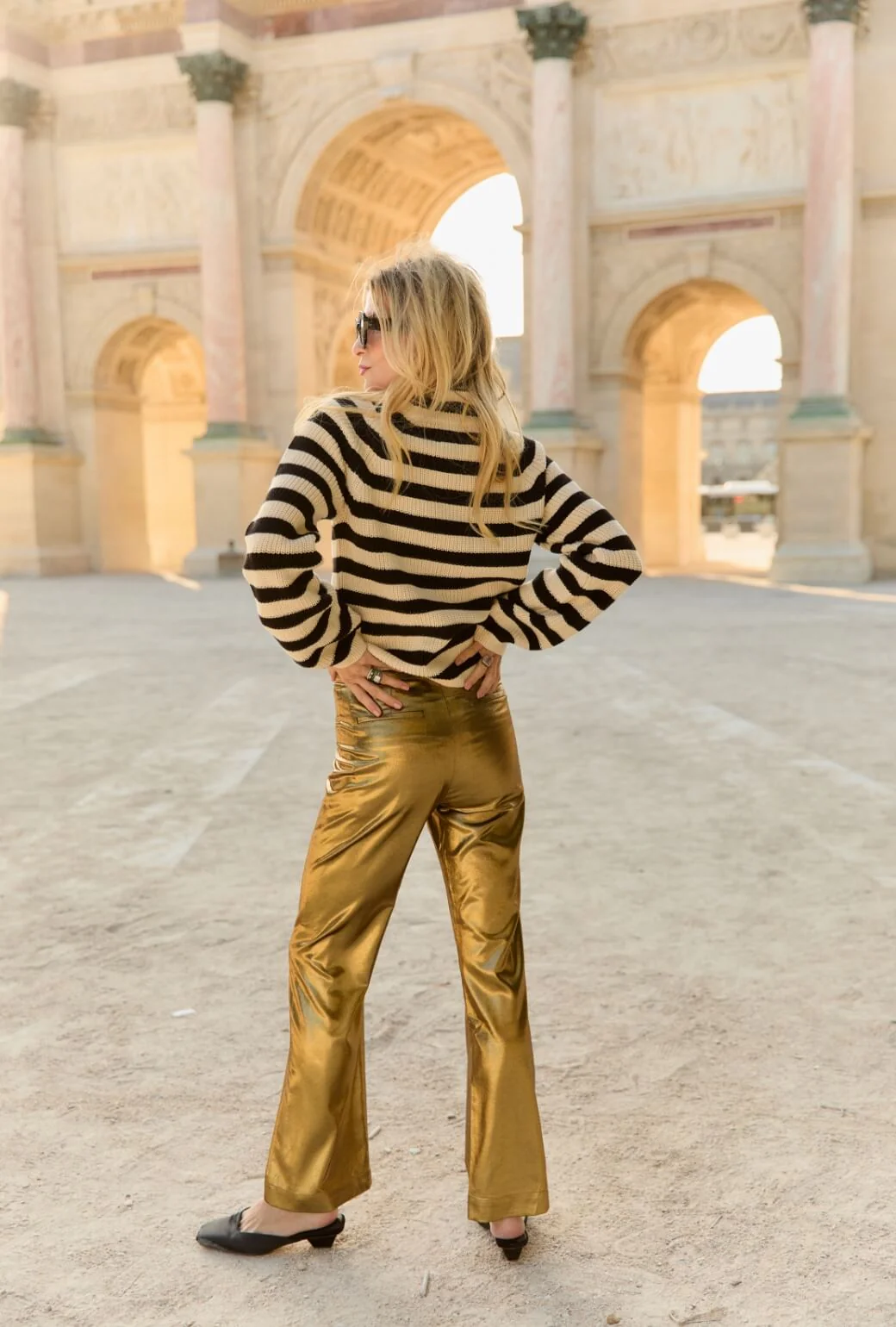 Tate Trousers - Gold Lamé - Image 3