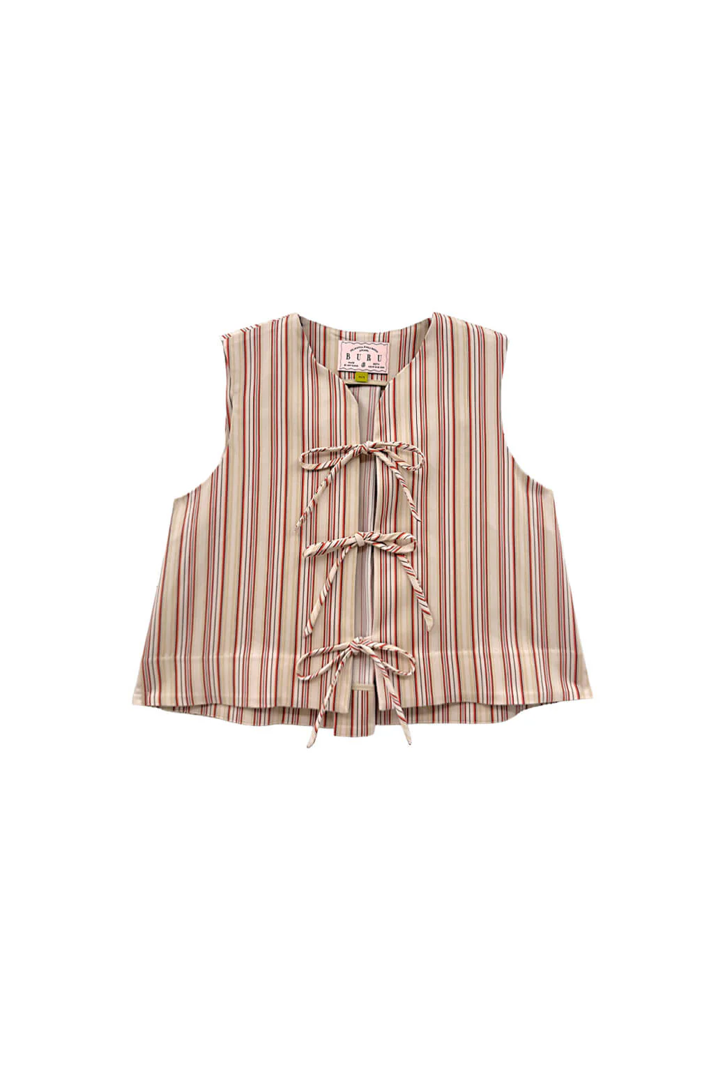 The Fife Vest - Poppy and Brown Stripe - Image 3