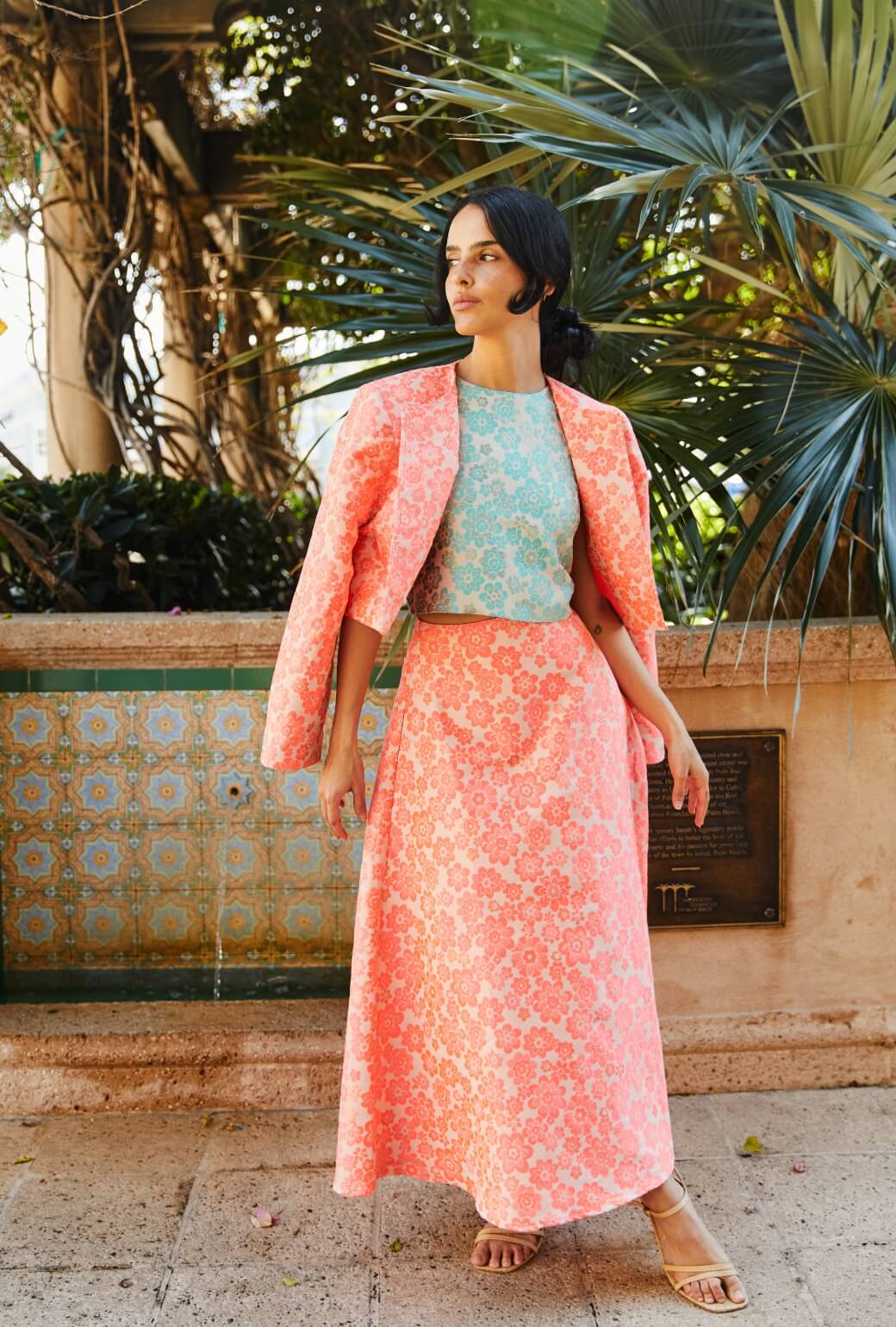 The Laura Skirt - Coral Brightline - Image 6