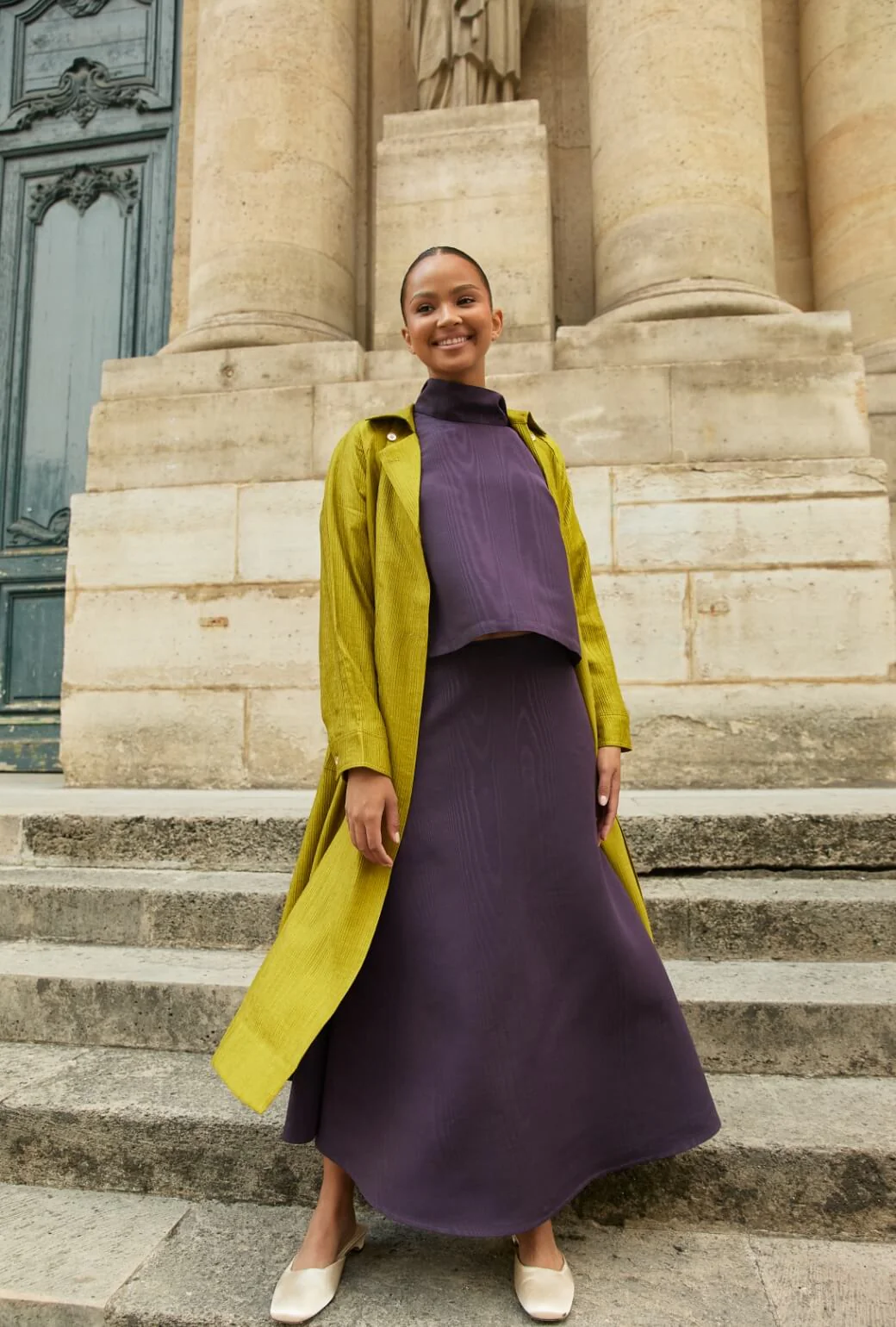 The Laura Skirt - Eggplant Moiré - Image 3
