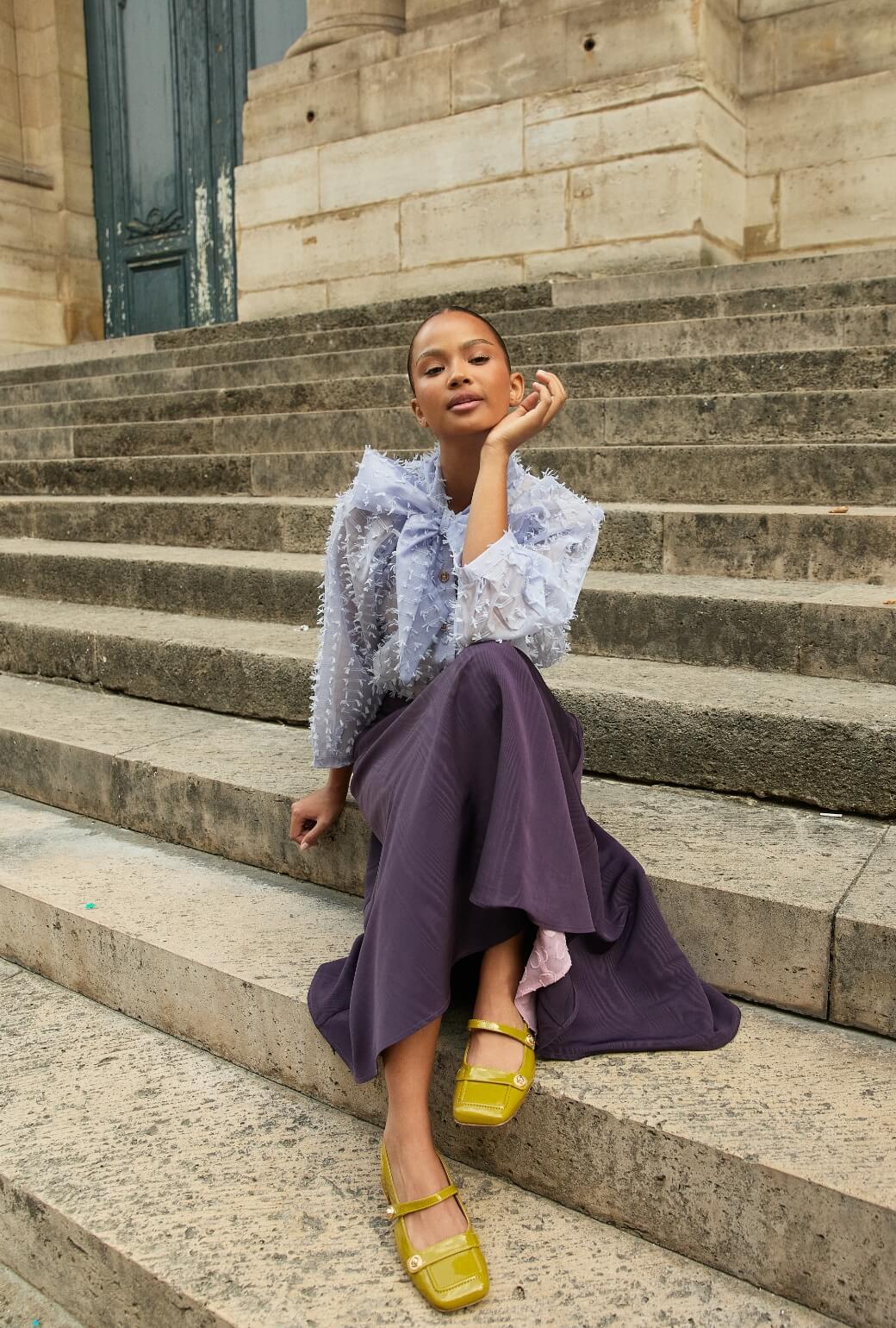 The Laura Skirt - Eggplant Moiré - Image 4