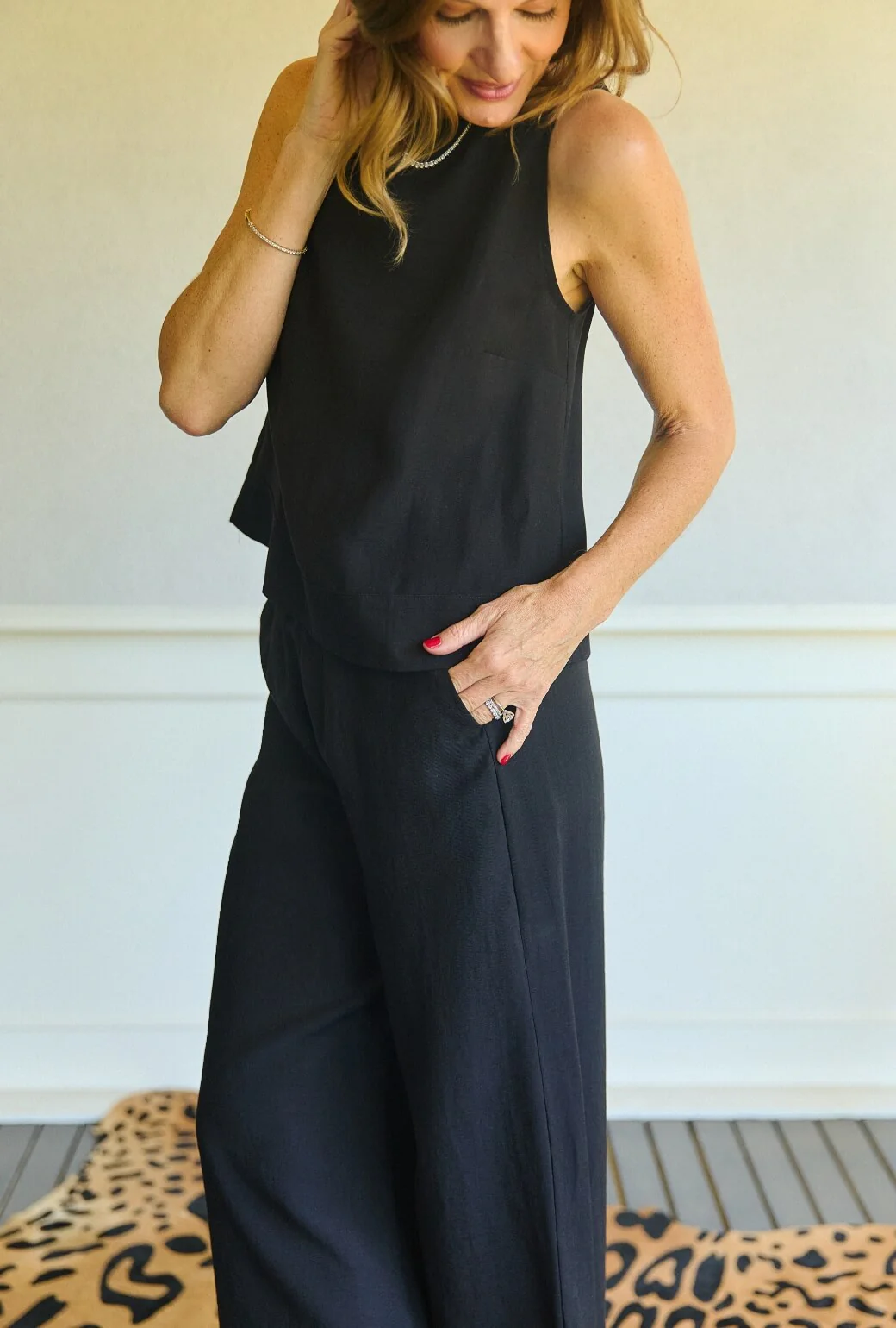 Wide Leg Trouser - Black Organza - Image 2